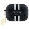 Guess GUAP2P4RPSK AirPods Pro 2          (2022/2023) cover czarny/black 4G Printed Stripes Charm